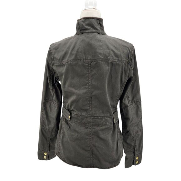 J Crew Factory Womens Small Jacket Relaxed Boyfriend Field Jacket Green Coated - Picture 6 of 12